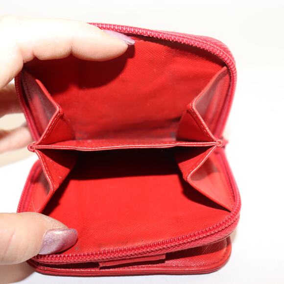 Prada Red Nylon Zip Wallet | Bifold Card Case | Logo Plaque | Made in Italy - Picture 9 of 9